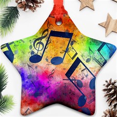 Music Texture, Grunge Music Background Star Ornament (Two Sides) from ArtsNow.com Front