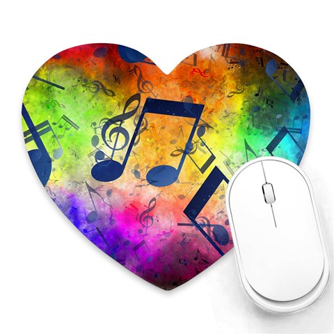 Music Texture, Grunge Music Background Heart Mousepad from ArtsNow.com Front