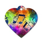 Music Texture, Grunge Music Background Dog Tag Heart (One Side)