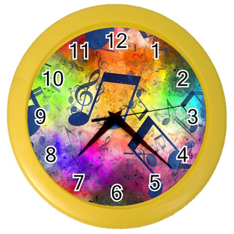 Music Texture, Grunge Music Background Color Wall Clock from ArtsNow.com Front