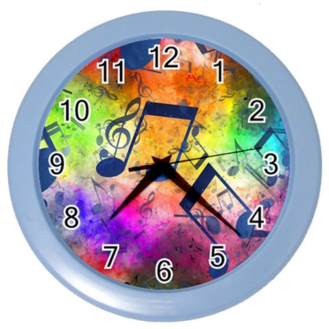 Music Texture, Grunge Music Background Color Wall Clock from ArtsNow.com Front