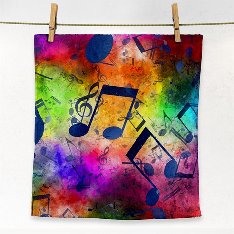 Music Texture, Grunge Music Background Face Towel from ArtsNow.com Front