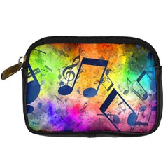 Music Texture, Grunge Music Background Digital Camera Leather Case from ArtsNow.com Front