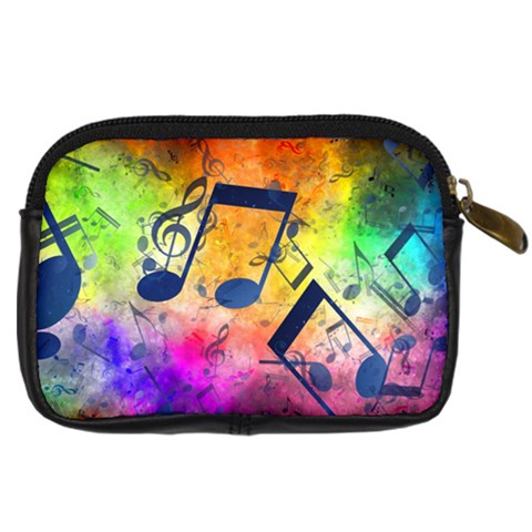 Music Texture, Grunge Music Background Digital Camera Leather Case from ArtsNow.com Back