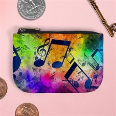 Music Texture, Grunge Music Background Mini Coin Purse from ArtsNow.com Front