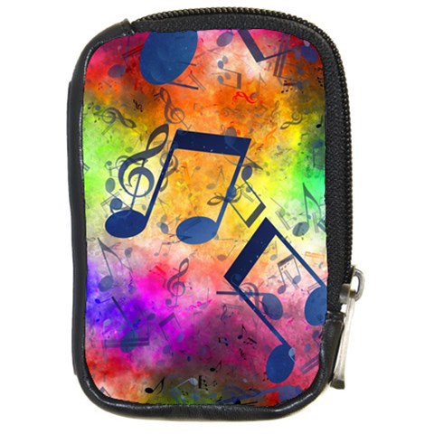 Music Texture, Grunge Music Background Compact Camera Leather Case from ArtsNow.com Front