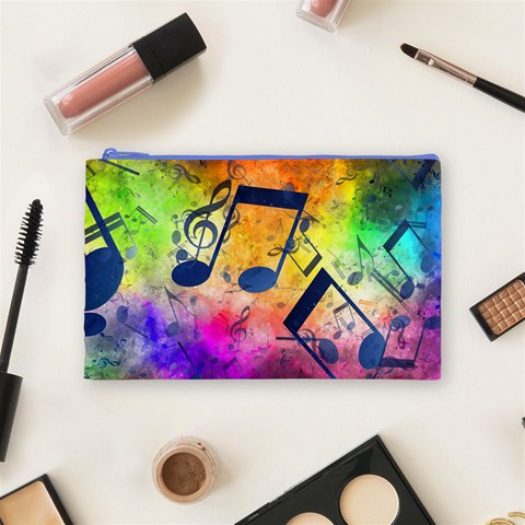 Music Texture, Grunge Music Background Cosmetic Bag (Medium) from ArtsNow.com Front