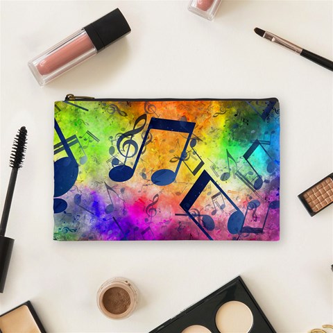 Music Texture, Grunge Music Background Cosmetic Bag (Medium) from ArtsNow.com Front