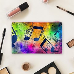 Music Texture, Grunge Music Background Cosmetic Bag (Medium) from ArtsNow.com Back