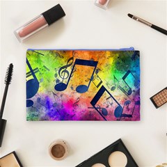 Music Texture, Grunge Music Background Cosmetic Bag (Medium) from ArtsNow.com Back