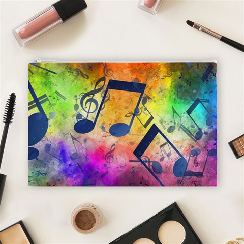 Music Texture, Grunge Music Background Cosmetic Bag (Large) from ArtsNow.com Front