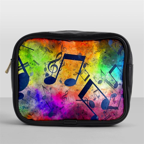 Music Texture, Grunge Music Background Mini Toiletries Bag (One Side) from ArtsNow.com Front