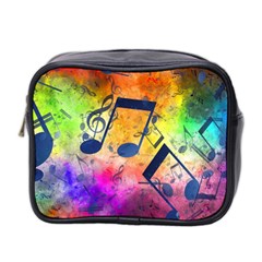 Music Texture, Grunge Music Background Mini Toiletries Bag (Two Sides) from ArtsNow.com Front