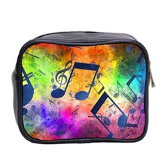 Music Texture, Grunge Music Background Mini Toiletries Bag (Two Sides) from ArtsNow.com Back