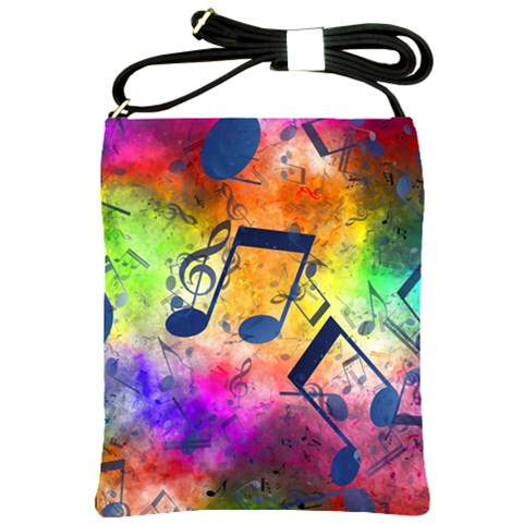 Music Texture, Grunge Music Background Shoulder Sling Bag from ArtsNow.com Front