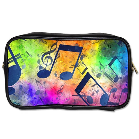 Music Texture, Grunge Music Background Toiletries Bag (Two Sides) from ArtsNow.com Front