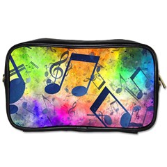 Music Texture, Grunge Music Background Toiletries Bag (Two Sides) from ArtsNow.com Front