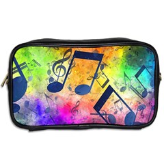 Music Texture, Grunge Music Background Toiletries Bag (Two Sides) from ArtsNow.com Back