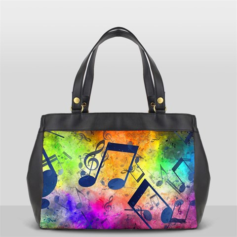 Music Texture, Grunge Music Background Oversize Office Handbag from ArtsNow.com Front