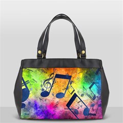 Music Texture, Grunge Music Background Oversize Office Handbag (2 Sides) from ArtsNow.com Front