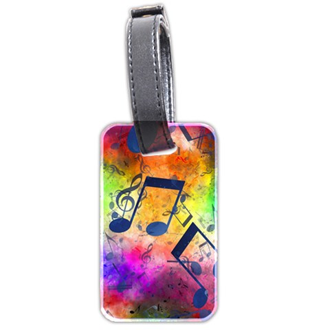 Music Texture, Grunge Music Background Luggage Tag (two sides) from ArtsNow.com Front