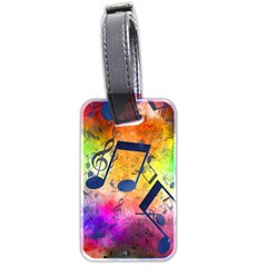 Music Texture, Grunge Music Background Luggage Tag (two sides) from ArtsNow.com Back