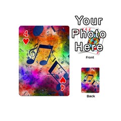 Music Texture, Grunge Music Background Playing Cards 54 Designs (Mini) from ArtsNow.com Front - Heart4