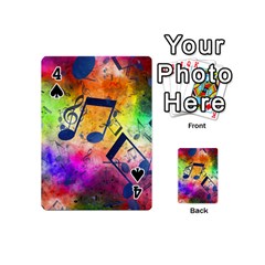 Music Texture, Grunge Music Background Playing Cards 54 Designs (Mini) from ArtsNow.com Front - Spade4