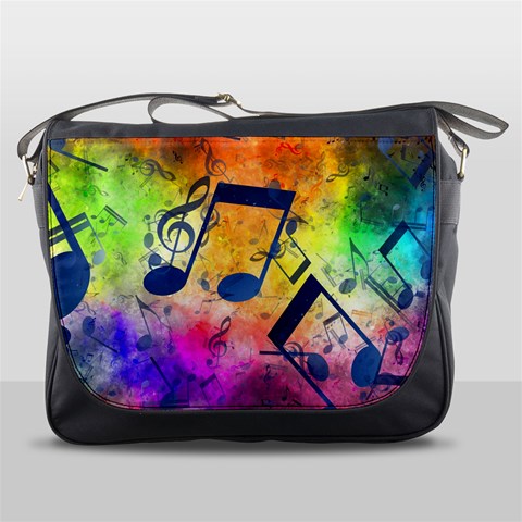 Music Texture, Grunge Music Background Messenger Bag from ArtsNow.com Front