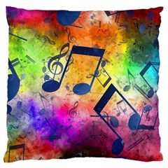 Music Texture, Grunge Music Background Large Cushion Case (Two Sides) from ArtsNow.com Back