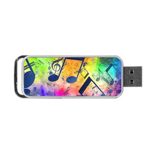 Music Texture, Grunge Music Background Portable USB Flash (One Side) from ArtsNow.com Front