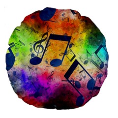 Music Texture, Grunge Music Background Large 18  Premium Round Cushions from ArtsNow.com Front