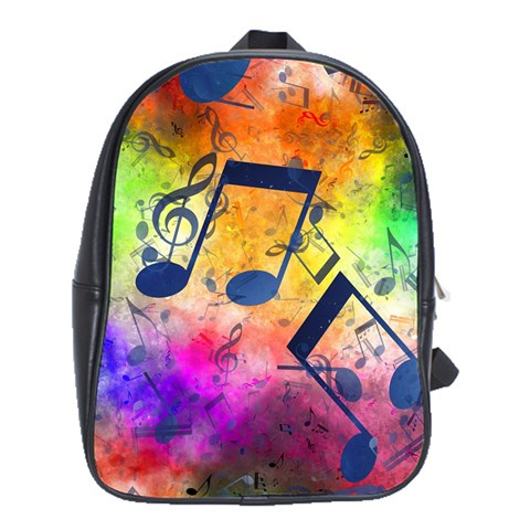 Music Texture, Grunge Music Background School Bag (XL) from ArtsNow.com Front