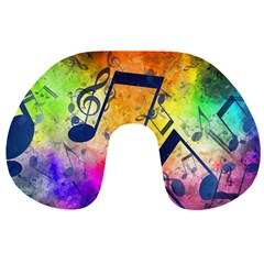 Music Texture, Grunge Music Background Travel Neck Pillow from ArtsNow.com Front