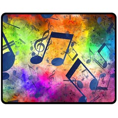 Music Texture, Grunge Music Background Two Sides Fleece Blanket (Medium) from ArtsNow.com 58.8 x47.4  Blanket Back