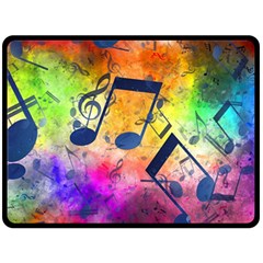 Music Texture, Grunge Music Background Two Sides Fleece Blanket (Large) from ArtsNow.com 80 x60  Blanket Front