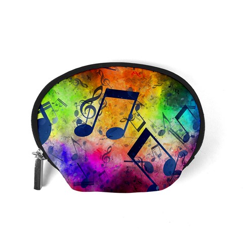 Music Texture, Grunge Music Background Accessory Pouch (Small) from ArtsNow.com Back