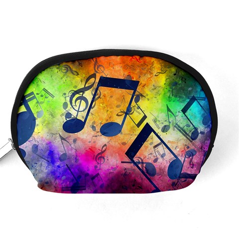 Music Texture, Grunge Music Background Accessory Pouch (Medium) from ArtsNow.com Back