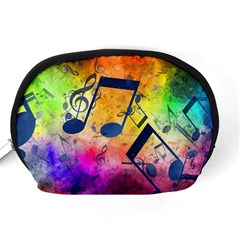 Music Texture, Grunge Music Background Accessory Pouch (Medium) from ArtsNow.com Back