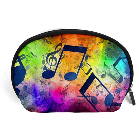 Music Texture, Grunge Music Background Accessory Pouch (Large) from ArtsNow.com Front