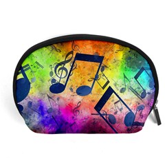 Music Texture, Grunge Music Background Accessory Pouch (Large) from ArtsNow.com Front