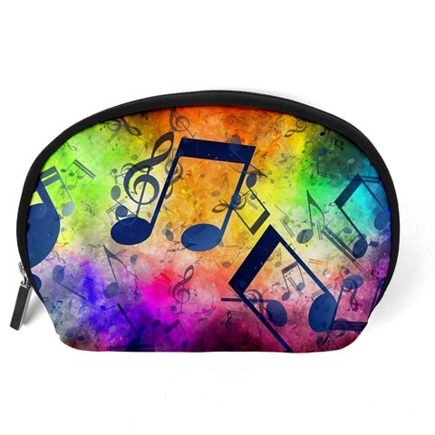 Music Texture, Grunge Music Background Accessory Pouch (Large) from ArtsNow.com Back