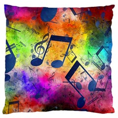 Music Texture, Grunge Music Background Large Premium Plush Fleece Cushion Case (Two Sides) from ArtsNow.com Front