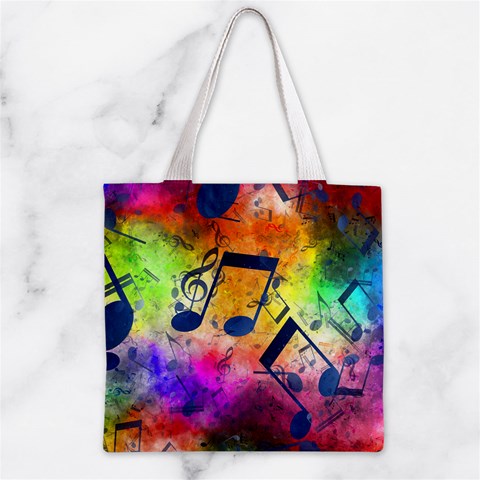 Music Texture, Grunge Music Background Zipper Grocery Tote Bag from ArtsNow.com Front