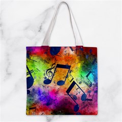 Music Texture, Grunge Music Background Zipper Grocery Tote Bag from ArtsNow.com Back