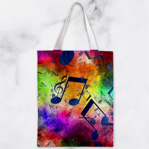 Music Texture, Grunge Music Background Zipper Classic Tote Bag from ArtsNow.com Back