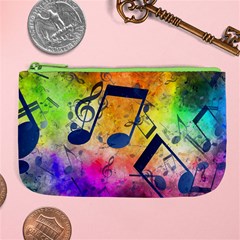 Music Texture, Grunge Music Background Large Coin Purse from ArtsNow.com Front