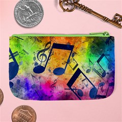 Music Texture, Grunge Music Background Large Coin Purse from ArtsNow.com Back