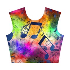 Music Texture, Grunge Music Background Cotton Crop Top from ArtsNow.com Front