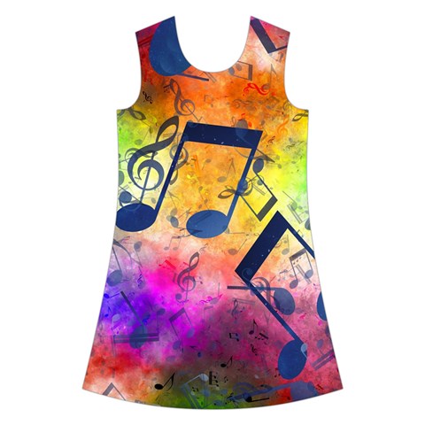 Music Texture, Grunge Music Background Kids  Short Sleeve Velvet Dress from ArtsNow.com Front